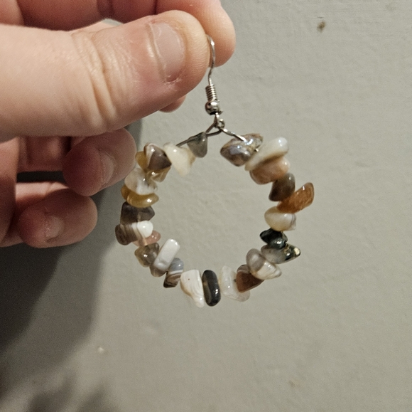 Natural Stone Beaded Earrings - Picture 3 of 3